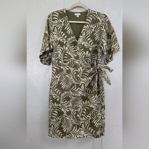 ☀️ Garnet Hill Linen Wrap Dress size 10